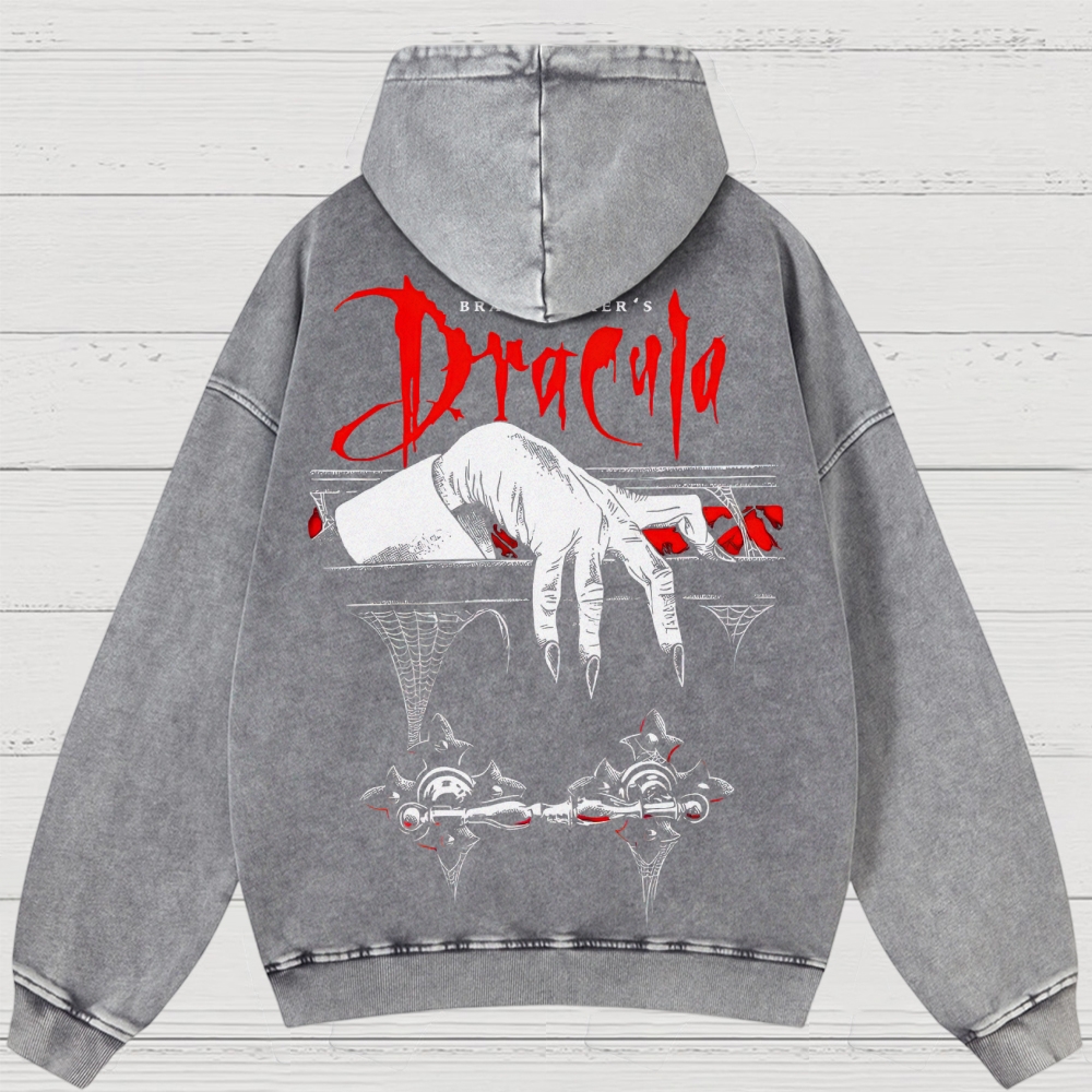 Gothic Horror Washed Hoodies 