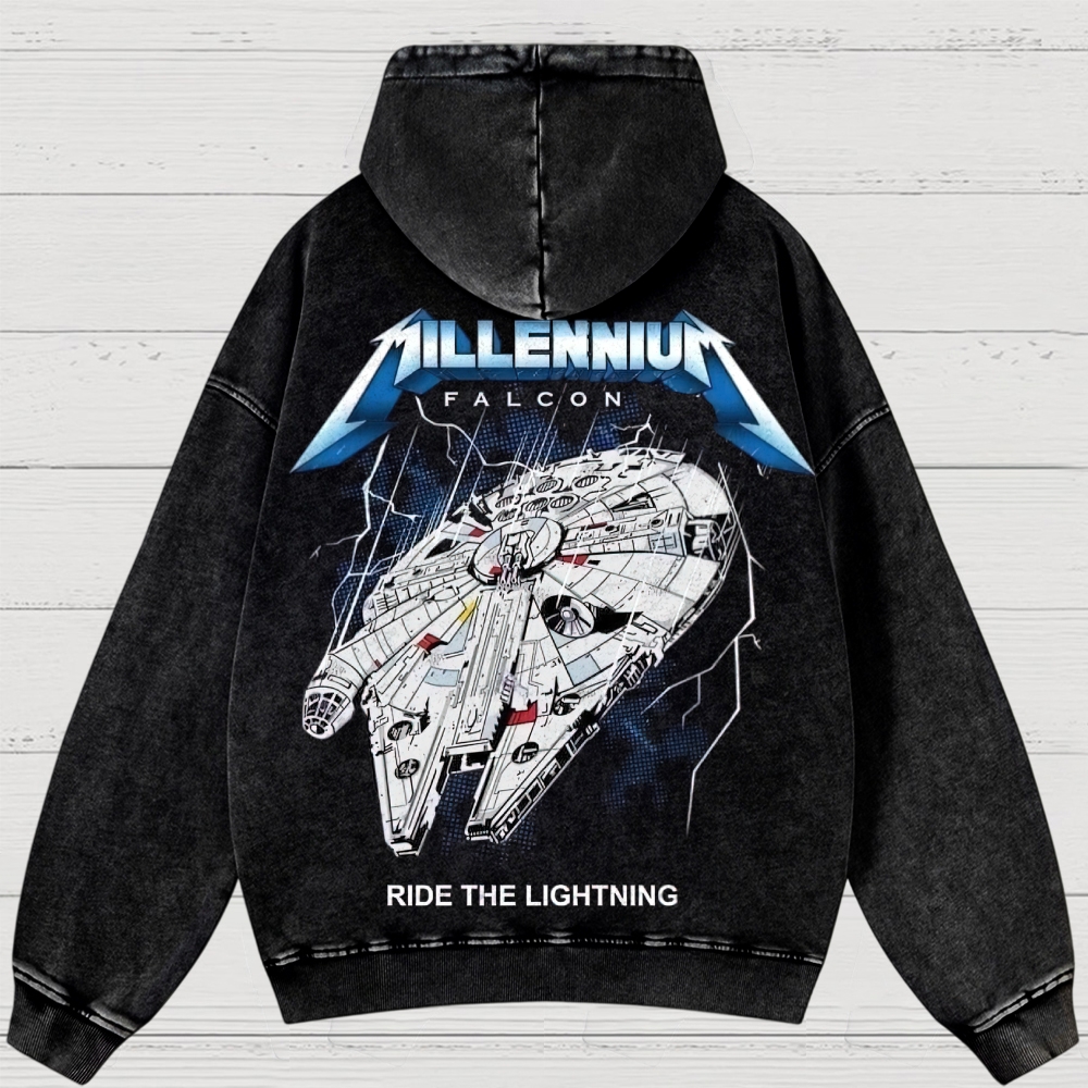 Sci-Fi Galactic Thunder Washed Hoodies
