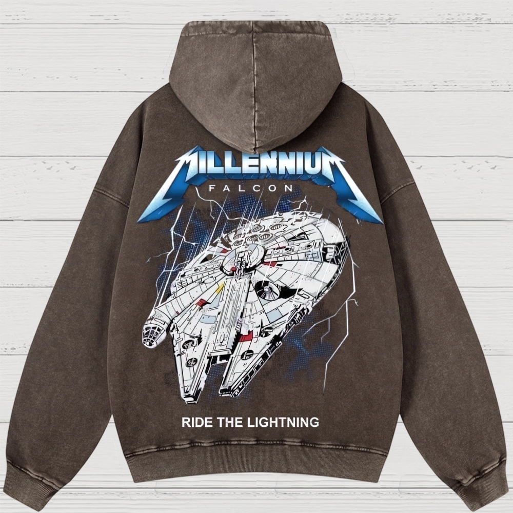 Sci-Fi Galactic Thunder Washed Hoodies