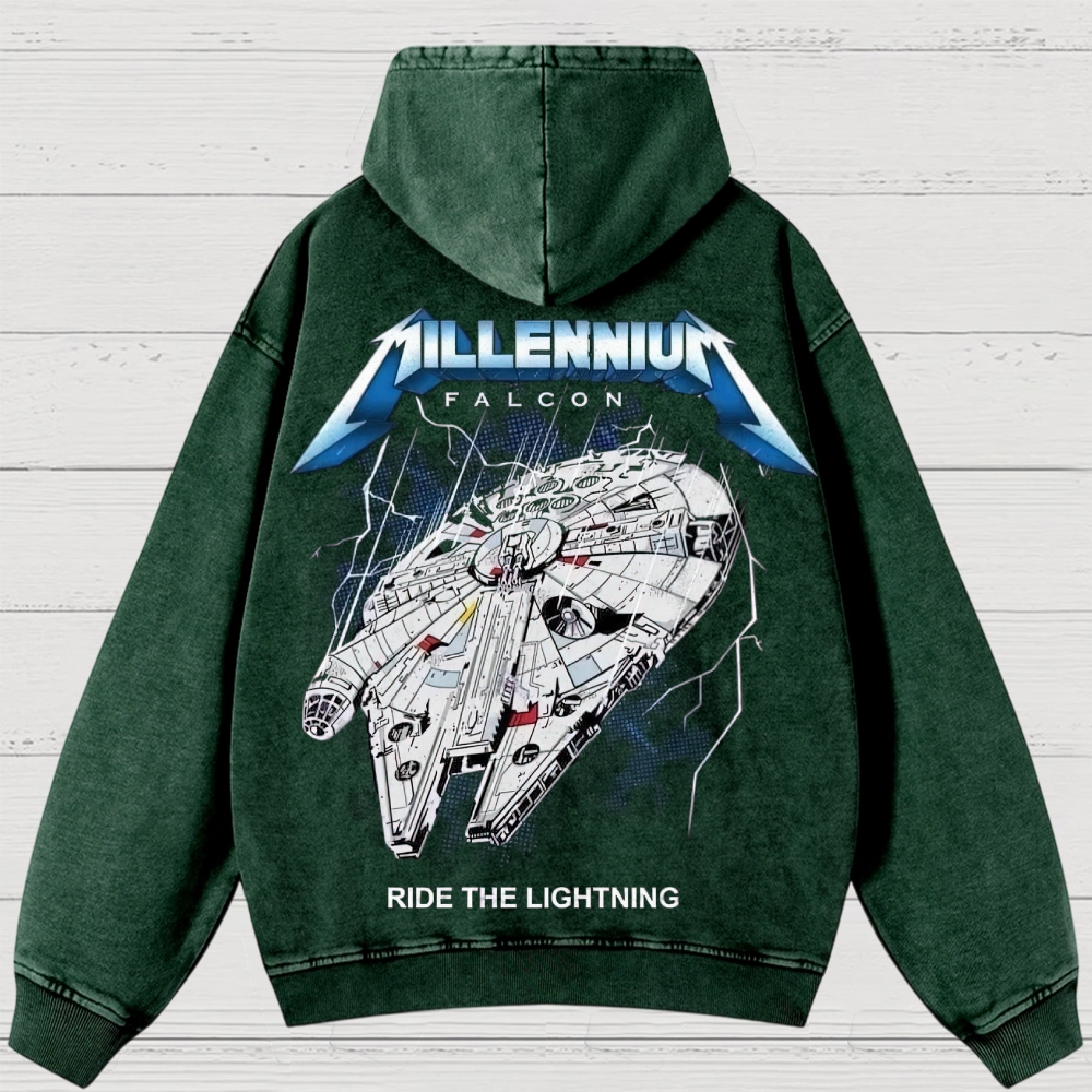 Sci-Fi Galactic Thunder Washed Hoodies