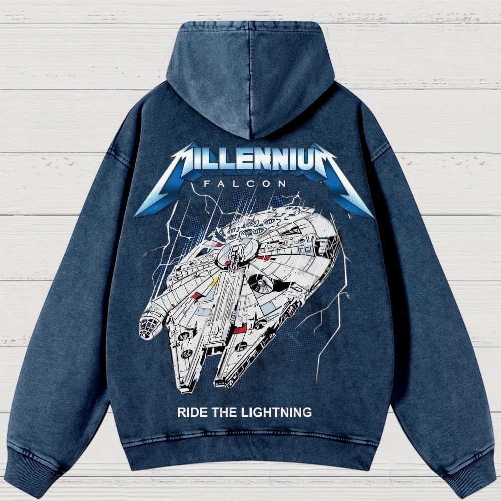 Sci-Fi Galactic Thunder Washed Hoodies