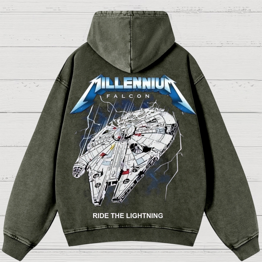 Sci-Fi Galactic Thunder Washed Hoodies
