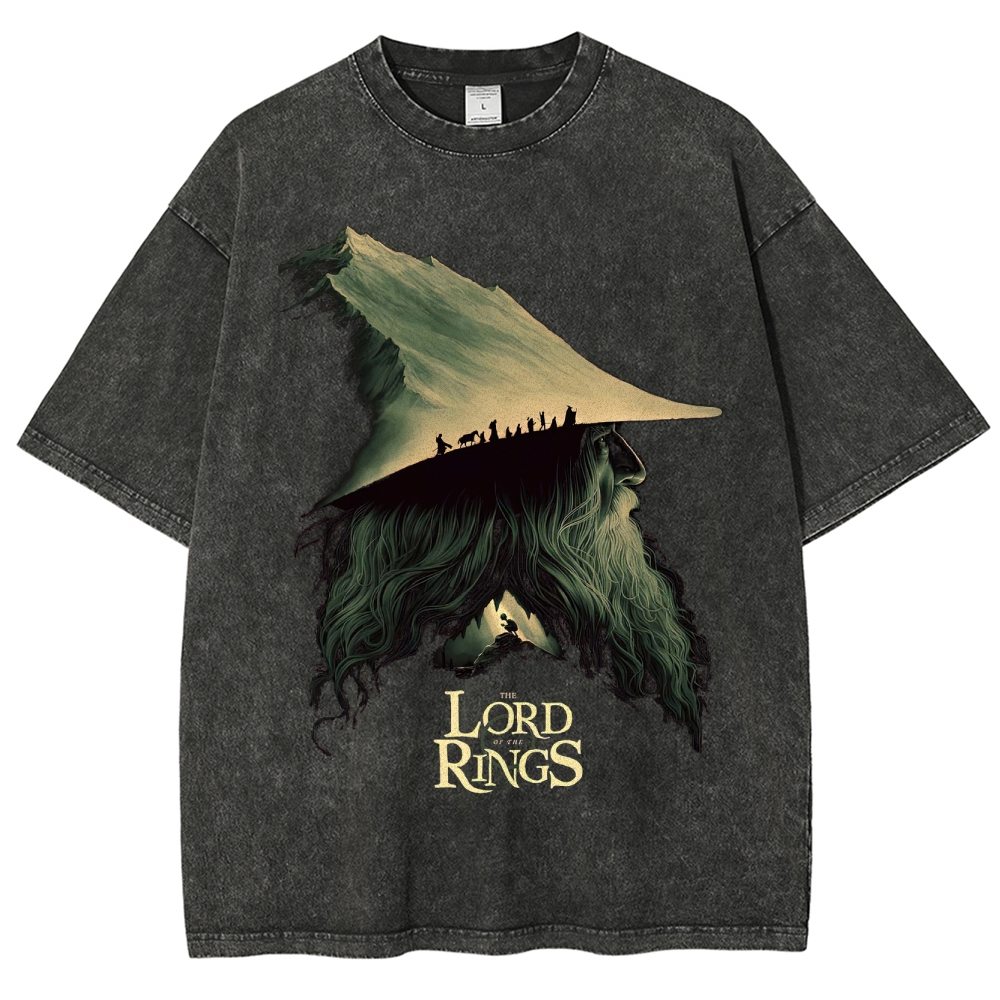 Epic Fantasy Wizard & Journey Graphic Retro Washed T-Shirt