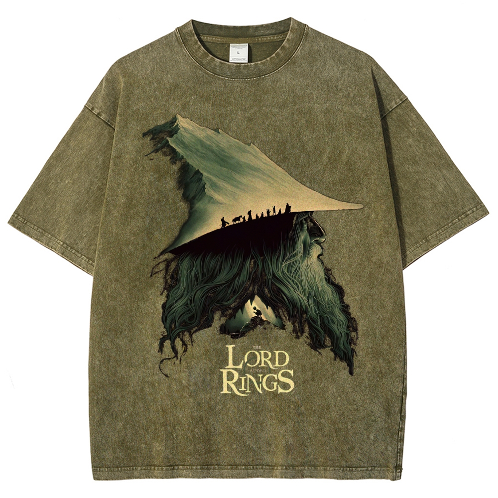 Epic Fantasy Wizard & Journey Graphic Retro Washed T-Shirt