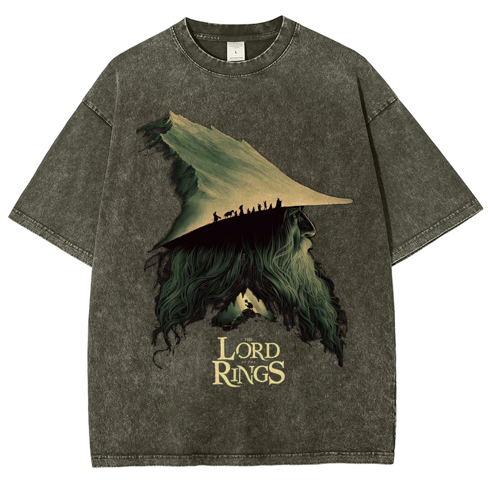 Epic Fantasy Wizard & Journey Graphic Retro Washed T-Shirt