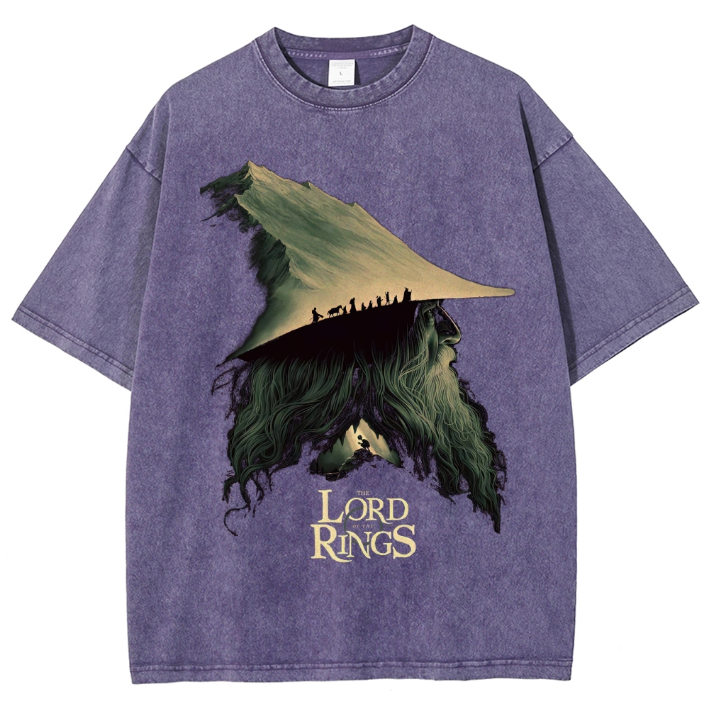 Epic Fantasy Wizard & Journey Graphic Retro Washed T-Shirt