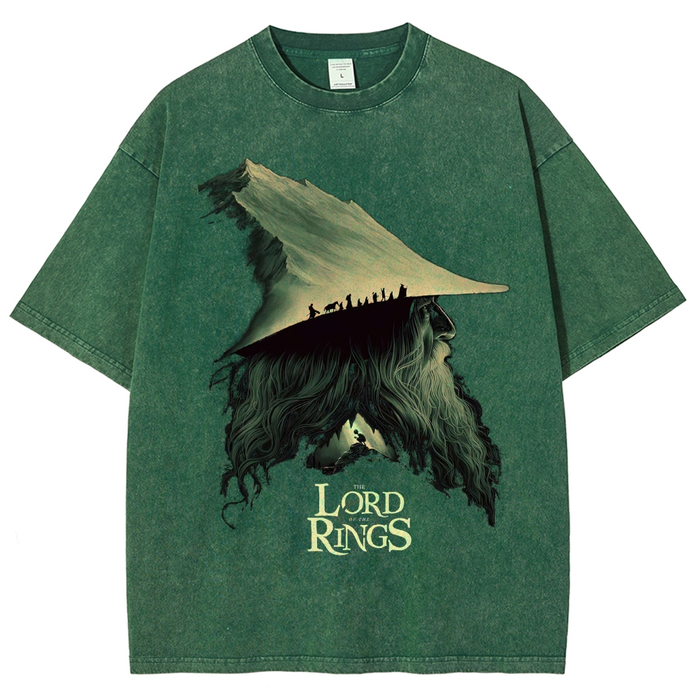 Epic Fantasy Wizard & Journey Graphic Retro Washed T-Shirt