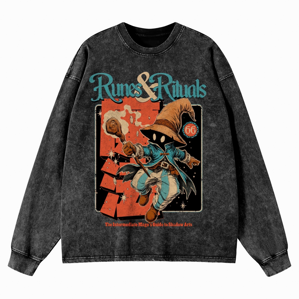 Fantasy Spellcaster Washed Long-Sleeved T-Shirt 