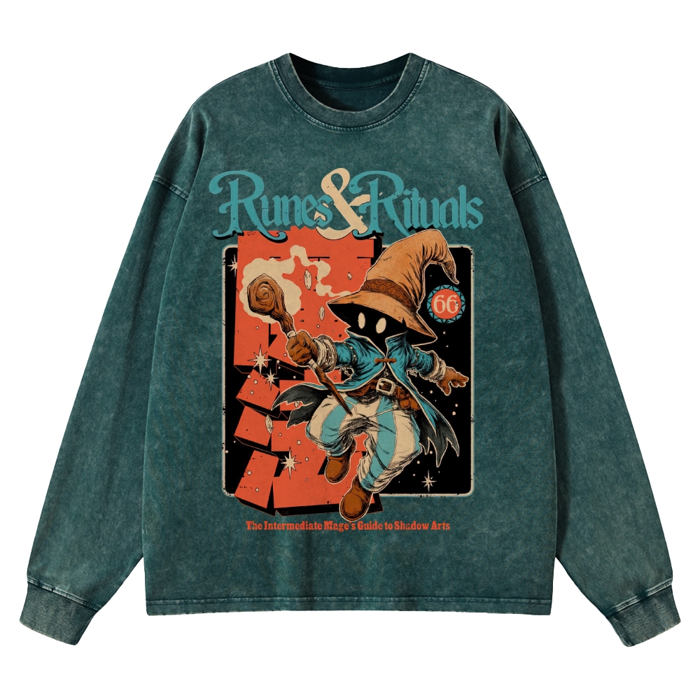 Fantasy Spellcaster Washed Long-Sleeved T-Shirt 