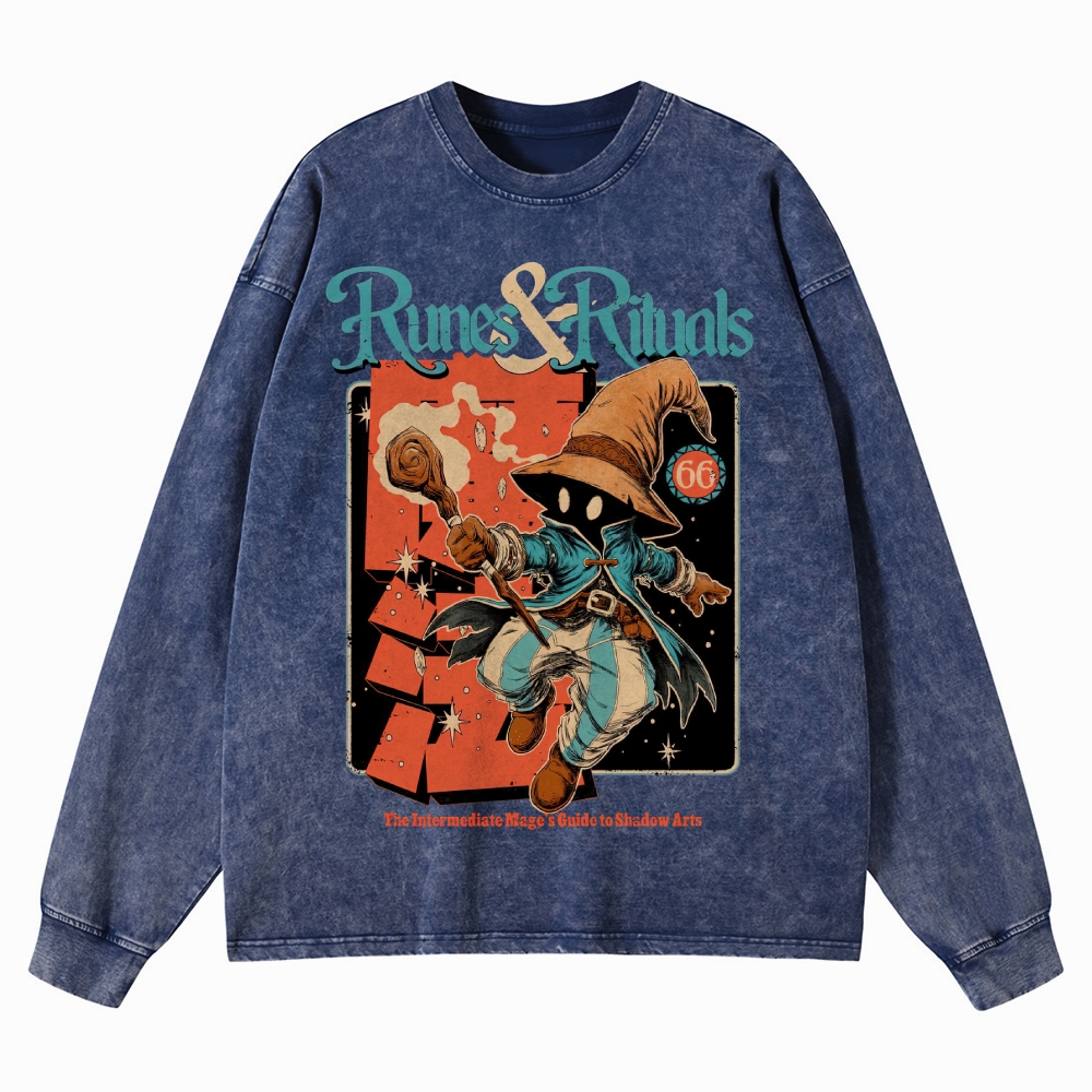 Fantasy Spellcaster Washed Long-Sleeved T-Shirt 