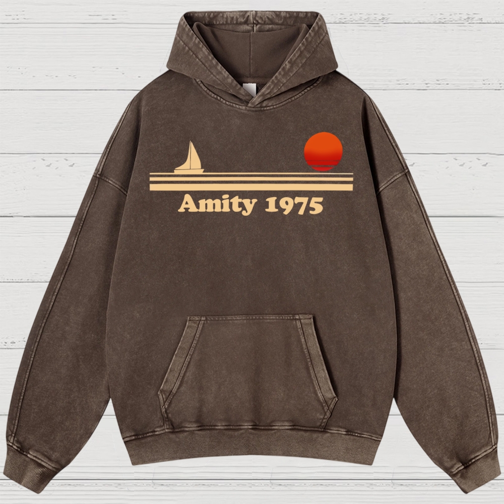 Amity 1975 Retro Coastal Washed Hoodies