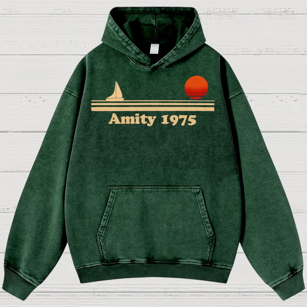 Amity 1975 Retro Coastal Washed Hoodies