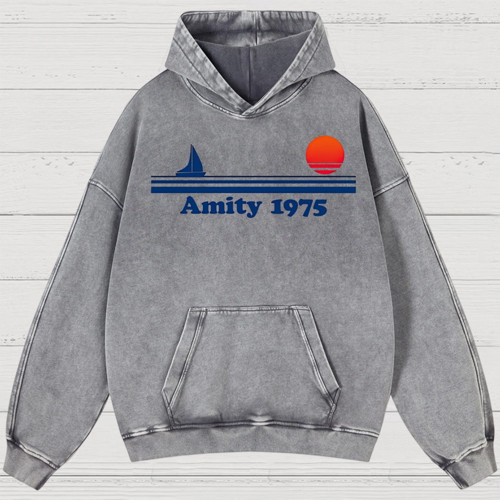 Amity 1975 Retro Coastal Washed Hoodies