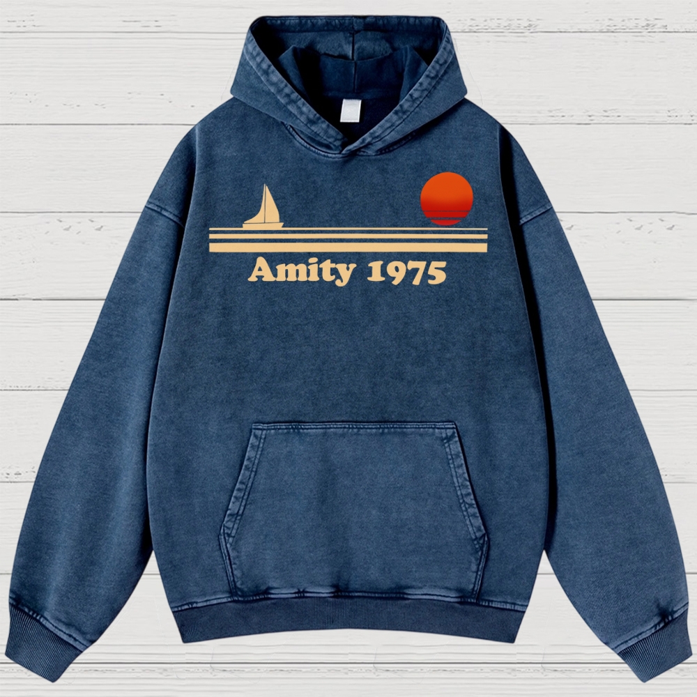Amity 1975 Retro Coastal Washed Hoodies