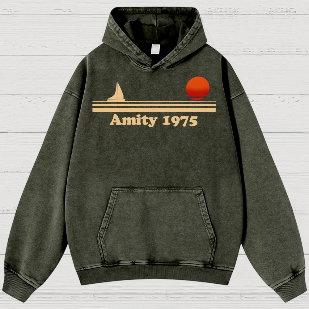 Amity 1975 Retro Coastal Washed Hoodies