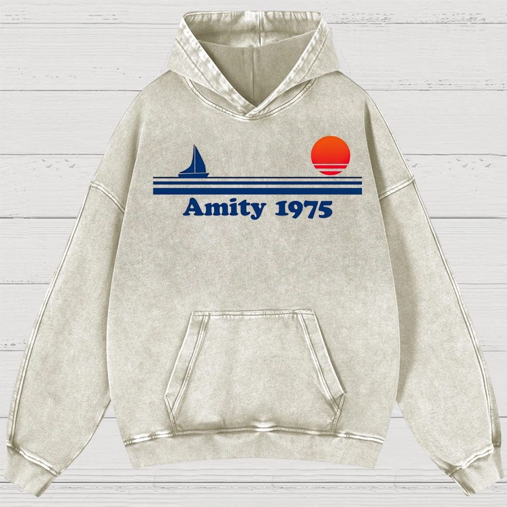 Amity 1975 Retro Coastal Washed Hoodies