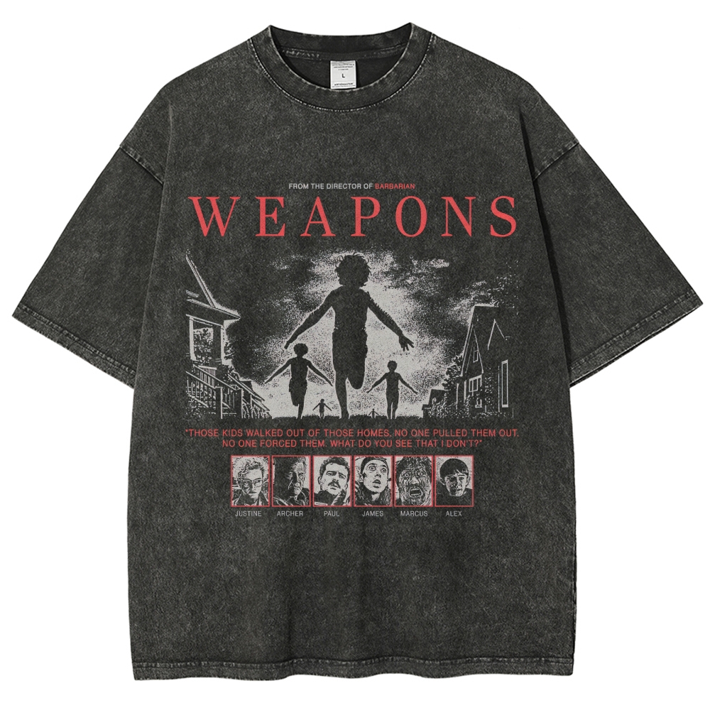 Supernatural Thriller Character Graphic Retro Washed T-Shirt