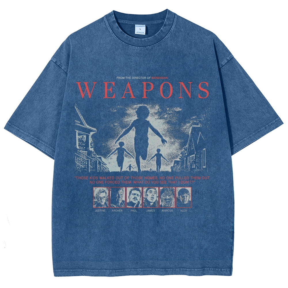 Supernatural Thriller Character Graphic Retro Washed T-Shirt