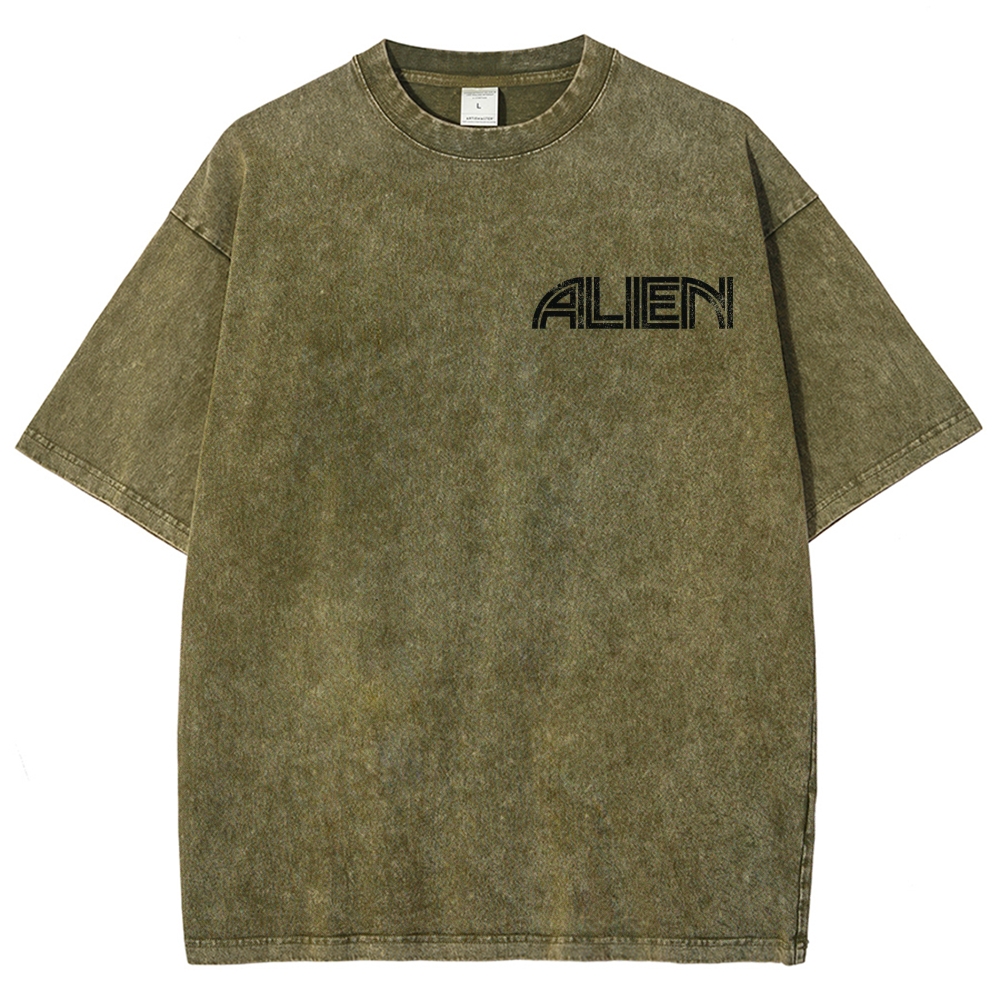 Sci-Fi Horror Extraterrestrial Graphic Retro Washed T-Shirt