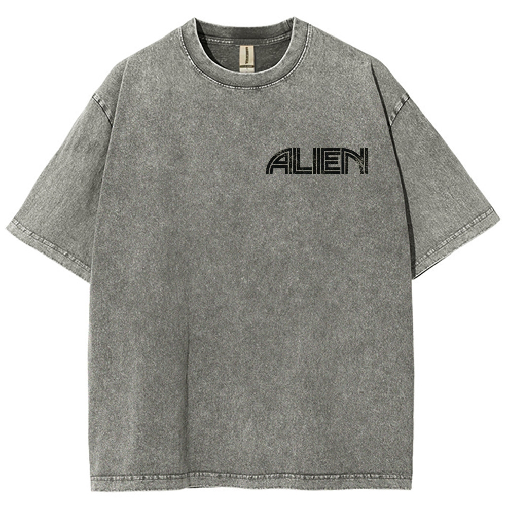 Sci-Fi Horror Extraterrestrial Graphic Retro Washed T-Shirt