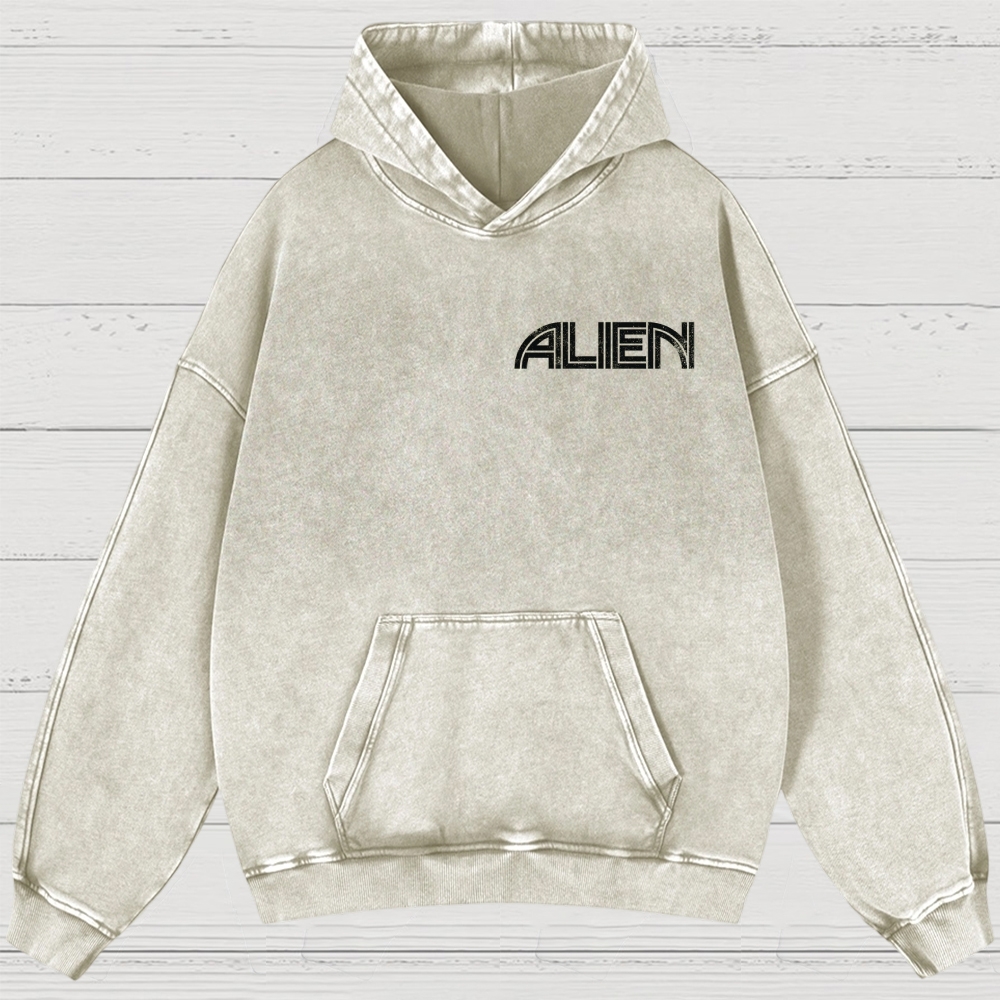 Sci-Fi Horror Extraterrestrial Graphic Retro Washed Hoodies 
