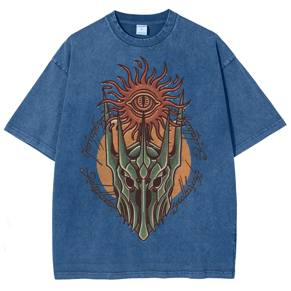 Epic Fantasy Villain Helmet Graphic Retro Washed T-Shirt