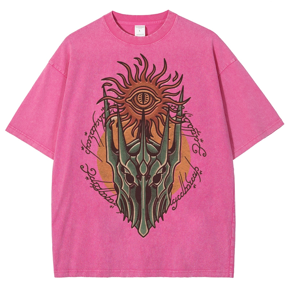 Epic Fantasy Villain Helmet Graphic Retro Washed T-Shirt