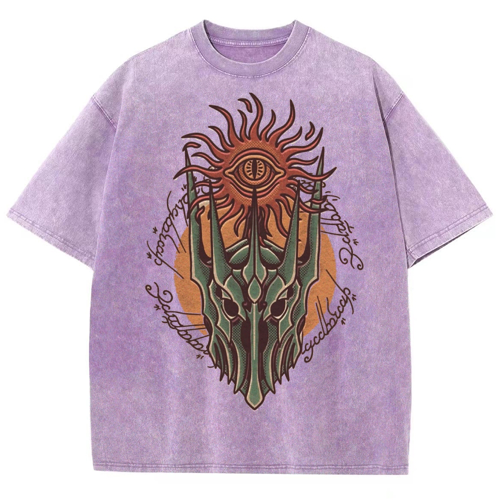 Epic Fantasy Villain Helmet Graphic Retro Washed T-Shirt