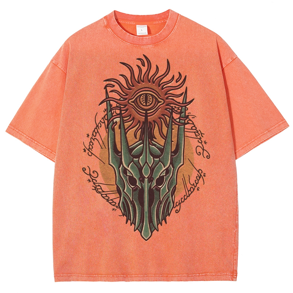 Epic Fantasy Villain Helmet Graphic Retro Washed T-Shirt