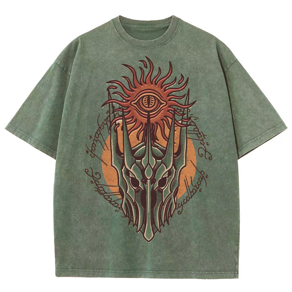 Epic Fantasy Villain Helmet Graphic Retro Washed T-Shirt