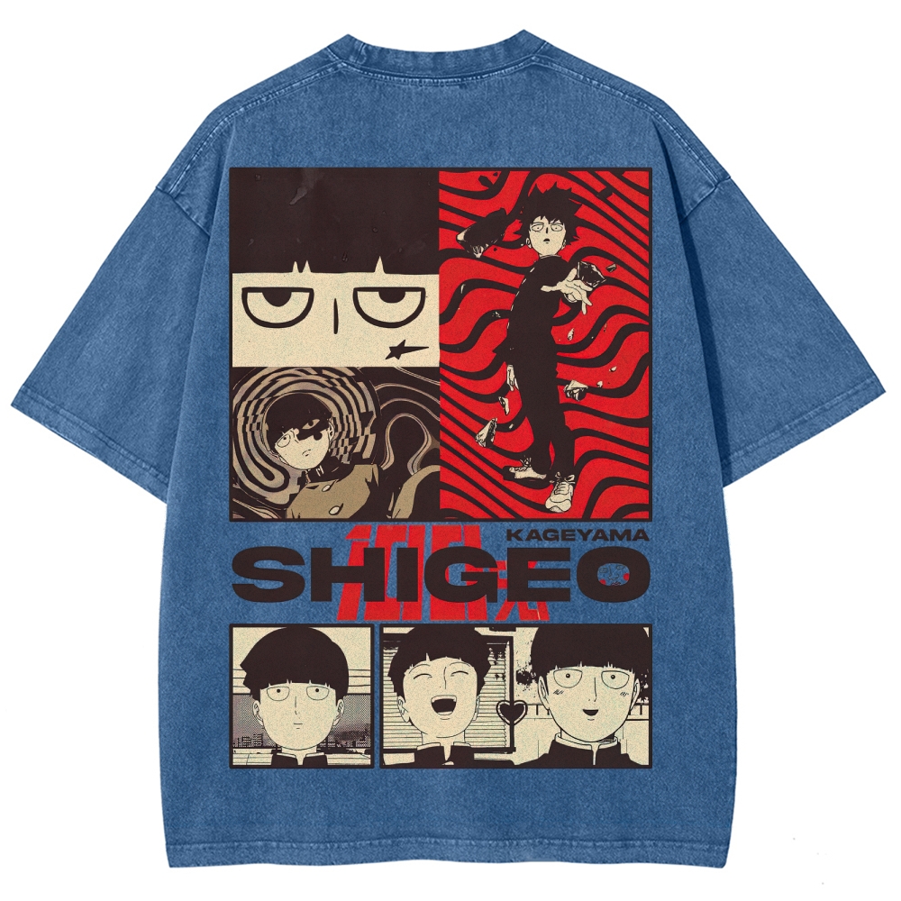Supernatural Anime Character Graphic Retro Washed T-Shirt
