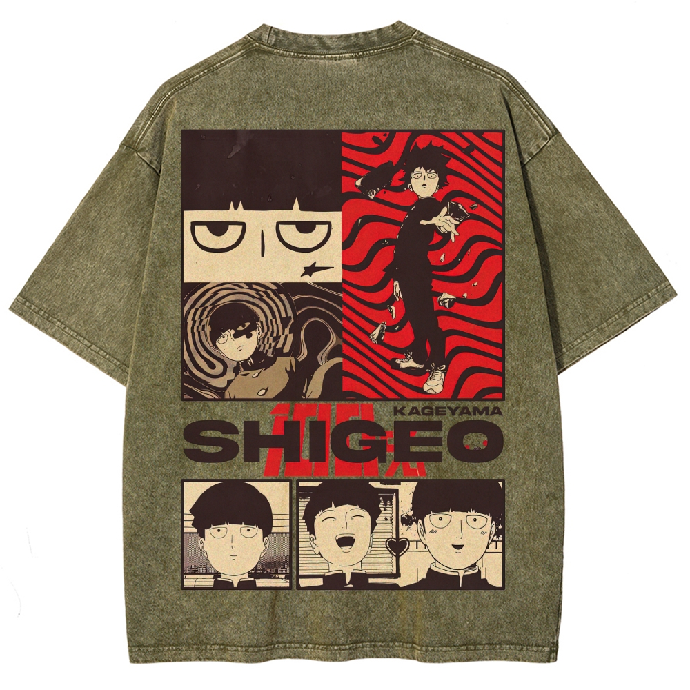 Supernatural Anime Character Graphic Retro Washed T-Shirt
