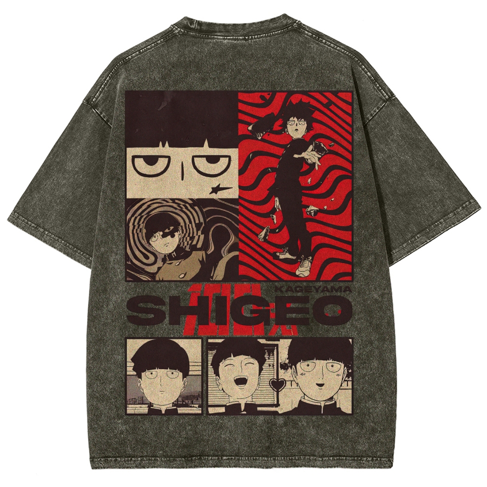 Supernatural Anime Character Graphic Retro Washed T-Shirt