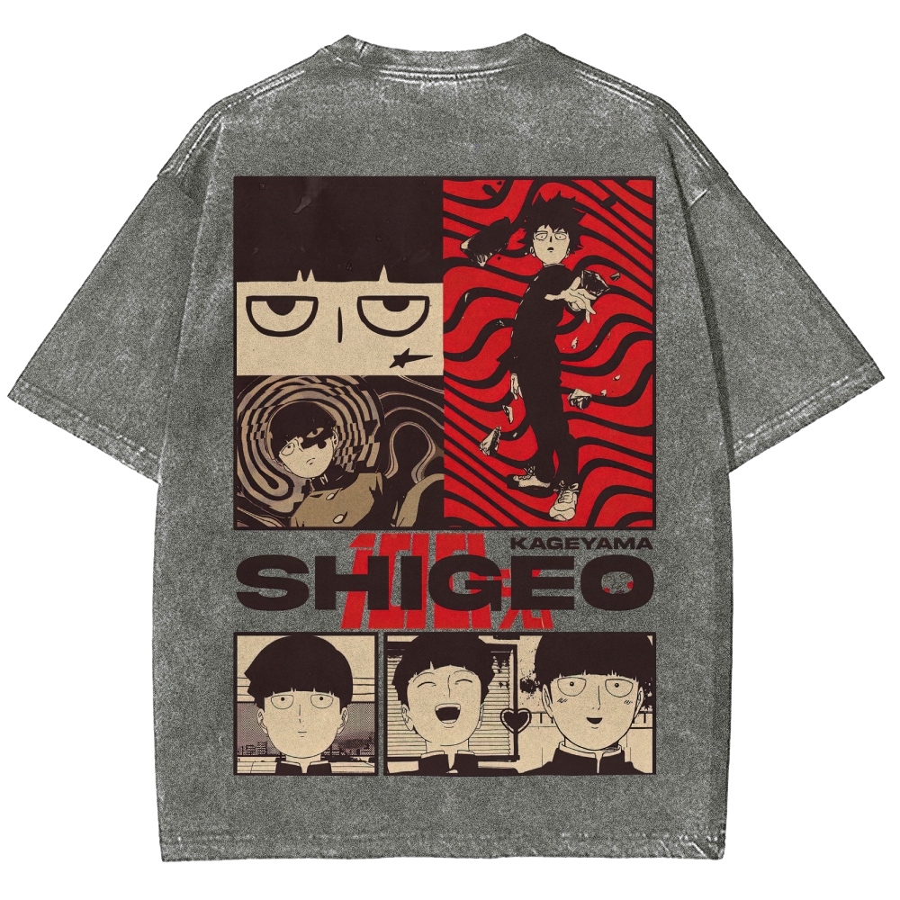 Supernatural Anime Character Graphic Retro Washed T-Shirt