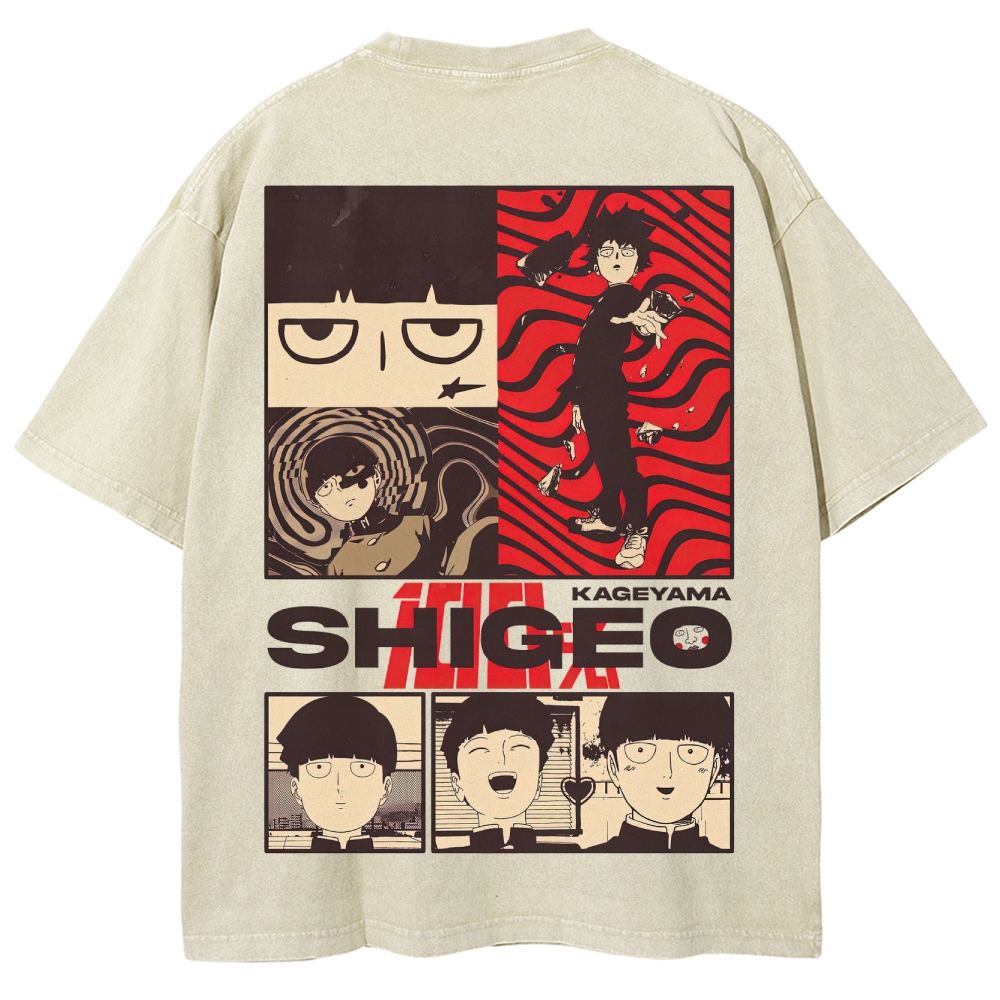 Supernatural Anime Character Graphic Retro Washed T-Shirt