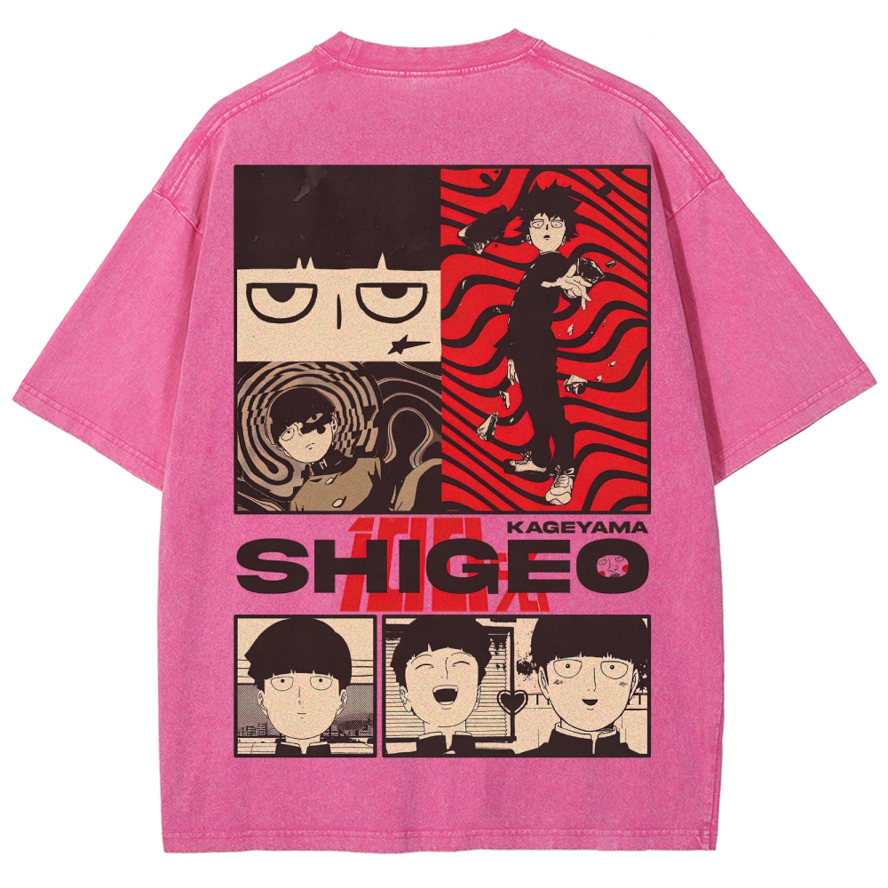 Supernatural Anime Character Graphic Retro Washed T-Shirt