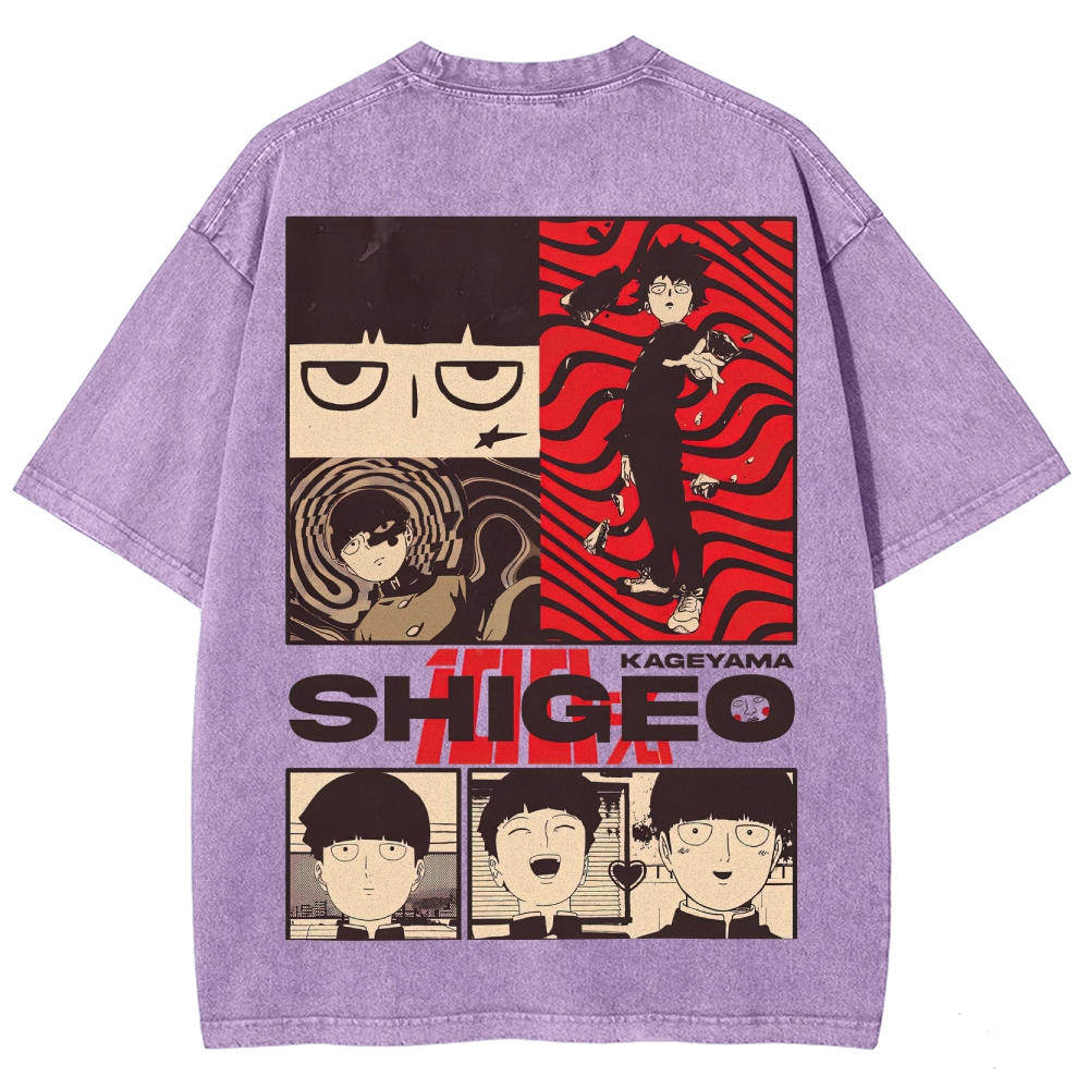 Supernatural Anime Character Graphic Retro Washed T-Shirt