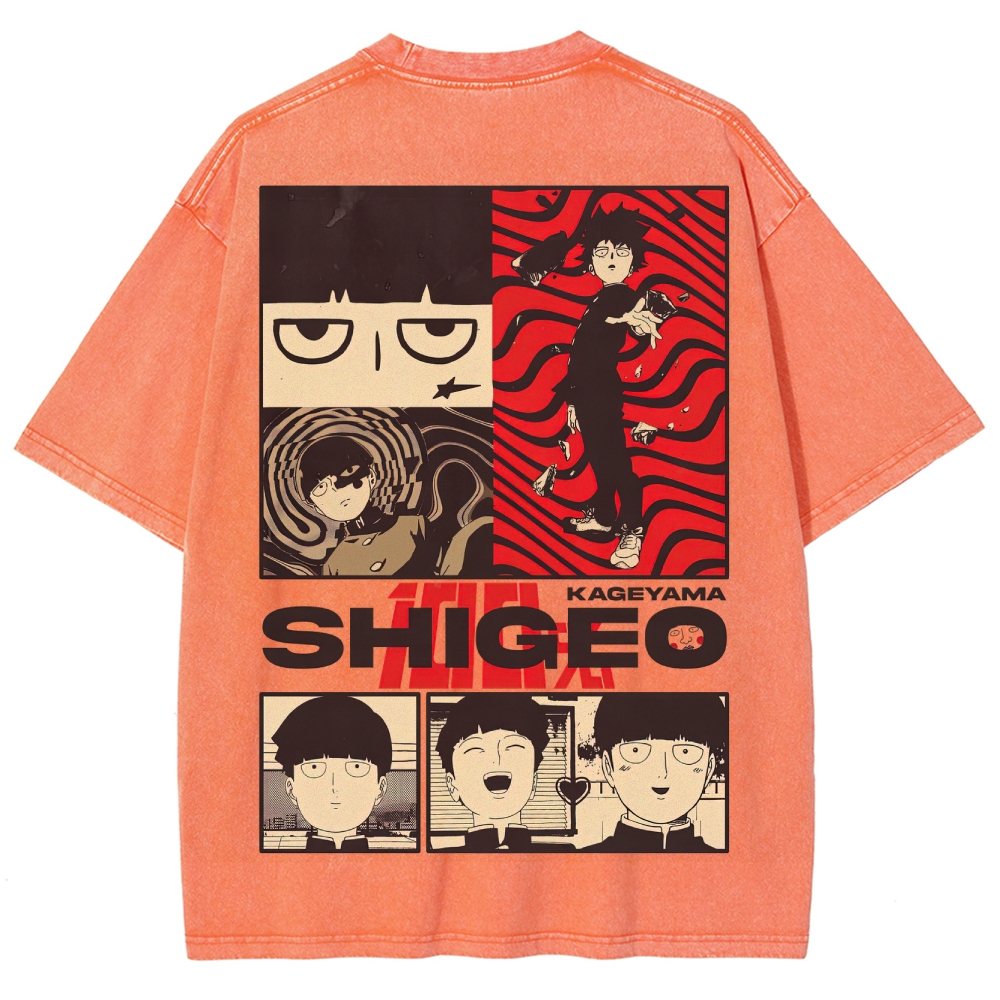 Supernatural Anime Character Graphic Retro Washed T-Shirt