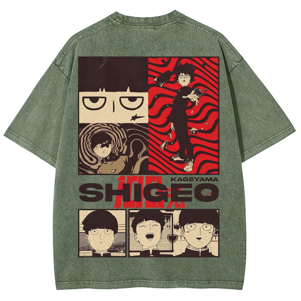 Supernatural Anime Character Graphic Retro Washed T-Shirt