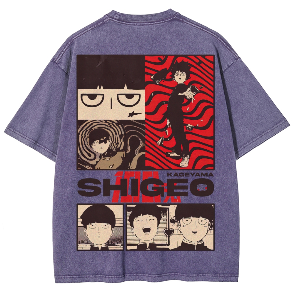 Supernatural Anime Character Graphic Retro Washed T-Shirt