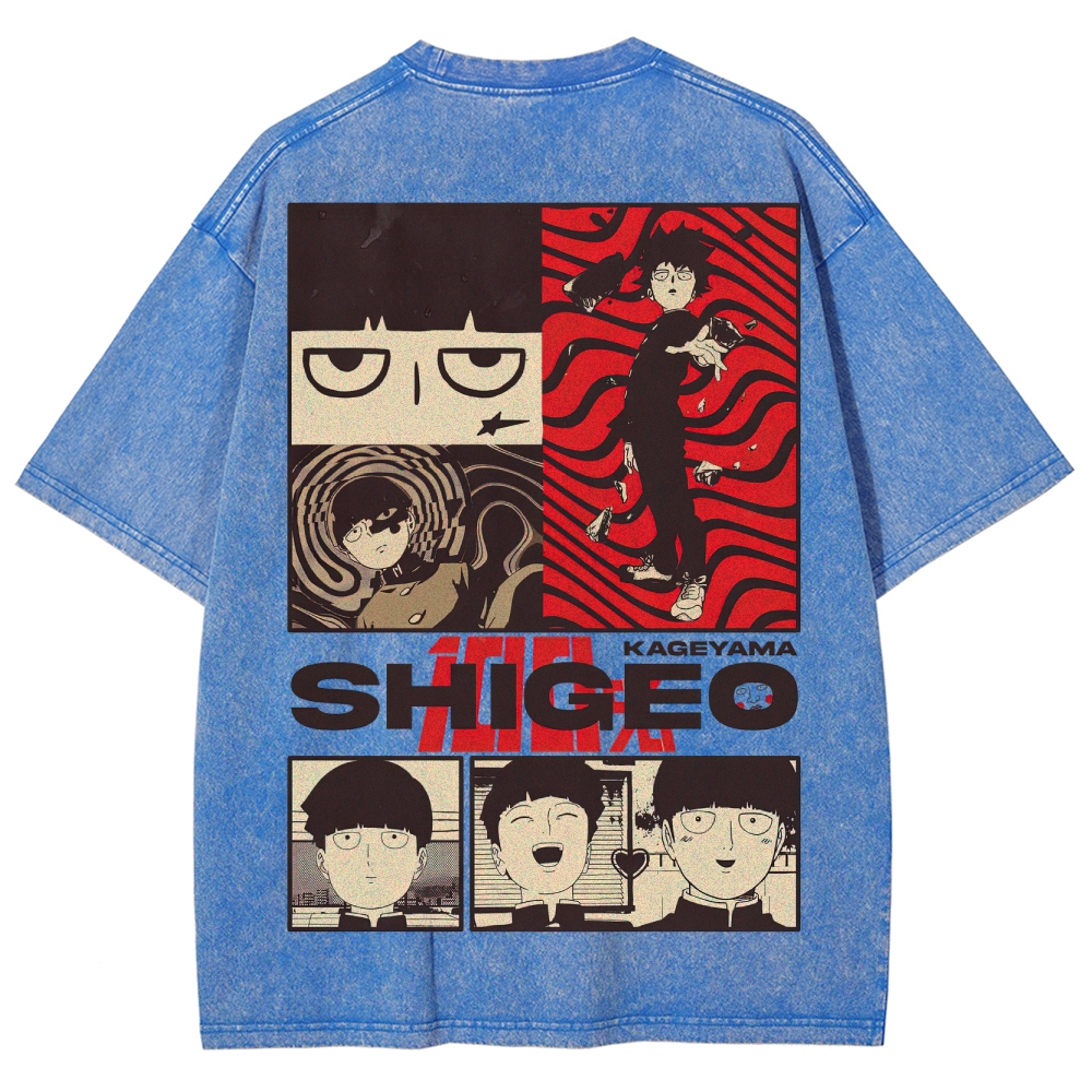 Supernatural Anime Character Graphic Retro Washed T-Shirt