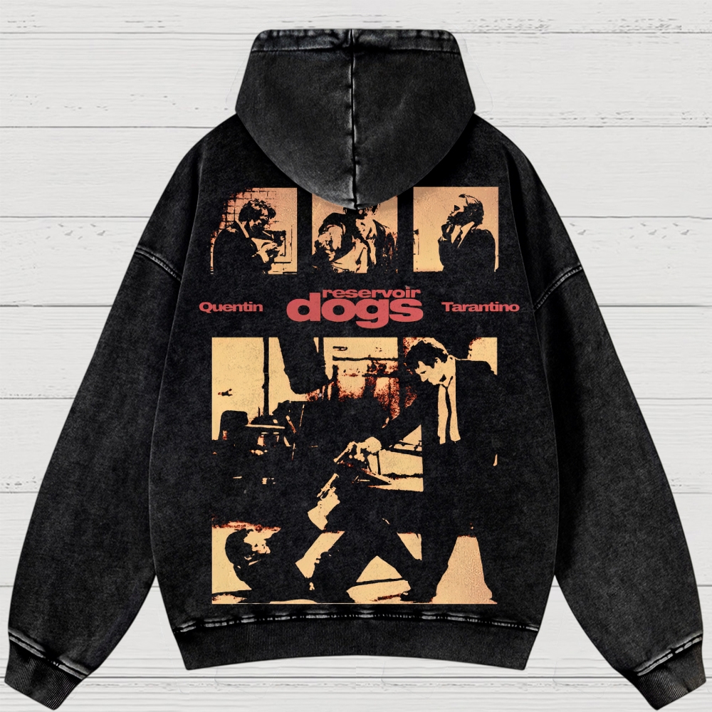 Crime Heist Drama Graphic Retro  Washed Hoodies