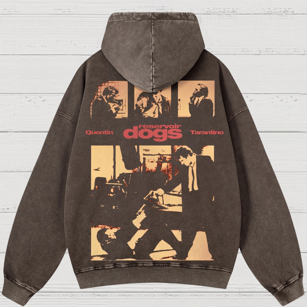 Crime Heist Drama Graphic Retro  Washed Hoodies