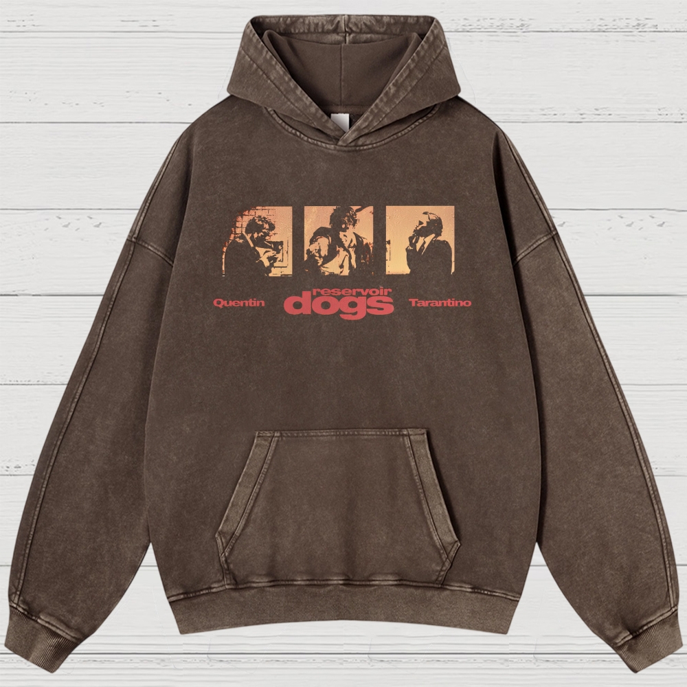 Crime Heist Drama Graphic Retro  Washed Hoodies