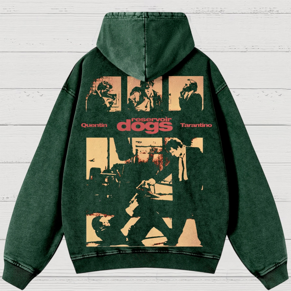 Crime Heist Drama Graphic Retro  Washed Hoodies