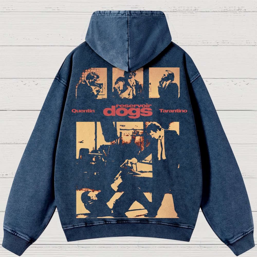 Crime Heist Drama Graphic Retro  Washed Hoodies
