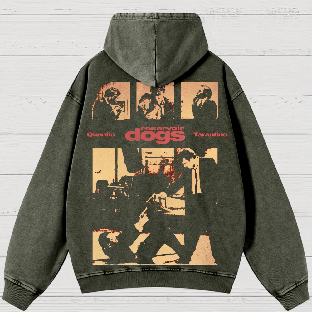 Crime Heist Drama Graphic Retro  Washed Hoodies