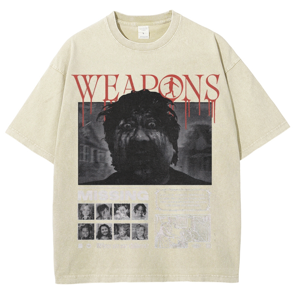 Supernatural Thriller Missing Persons Graphic Retro Washed T-Shirt