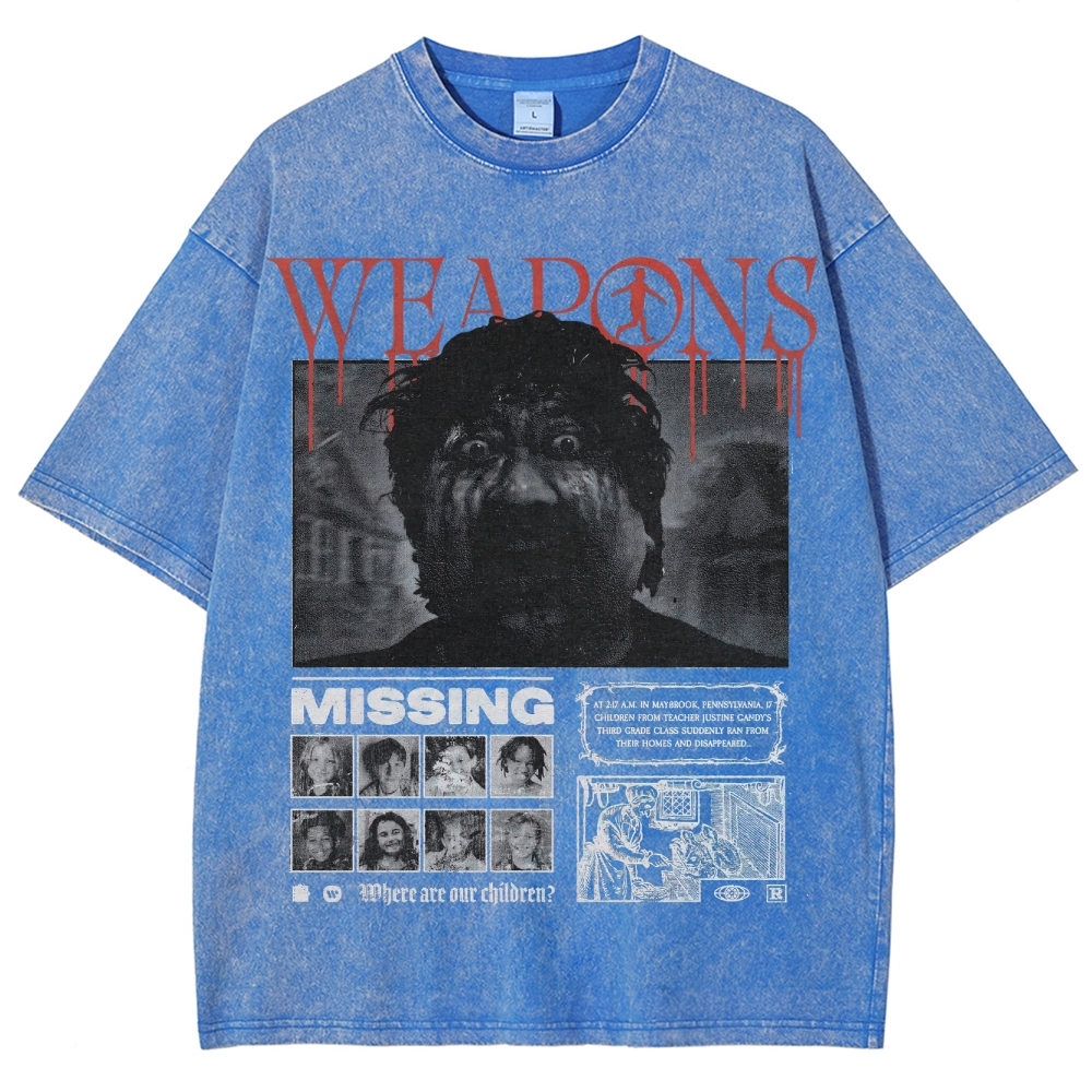 Supernatural Thriller Missing Persons Graphic Retro Washed T-Shirt
