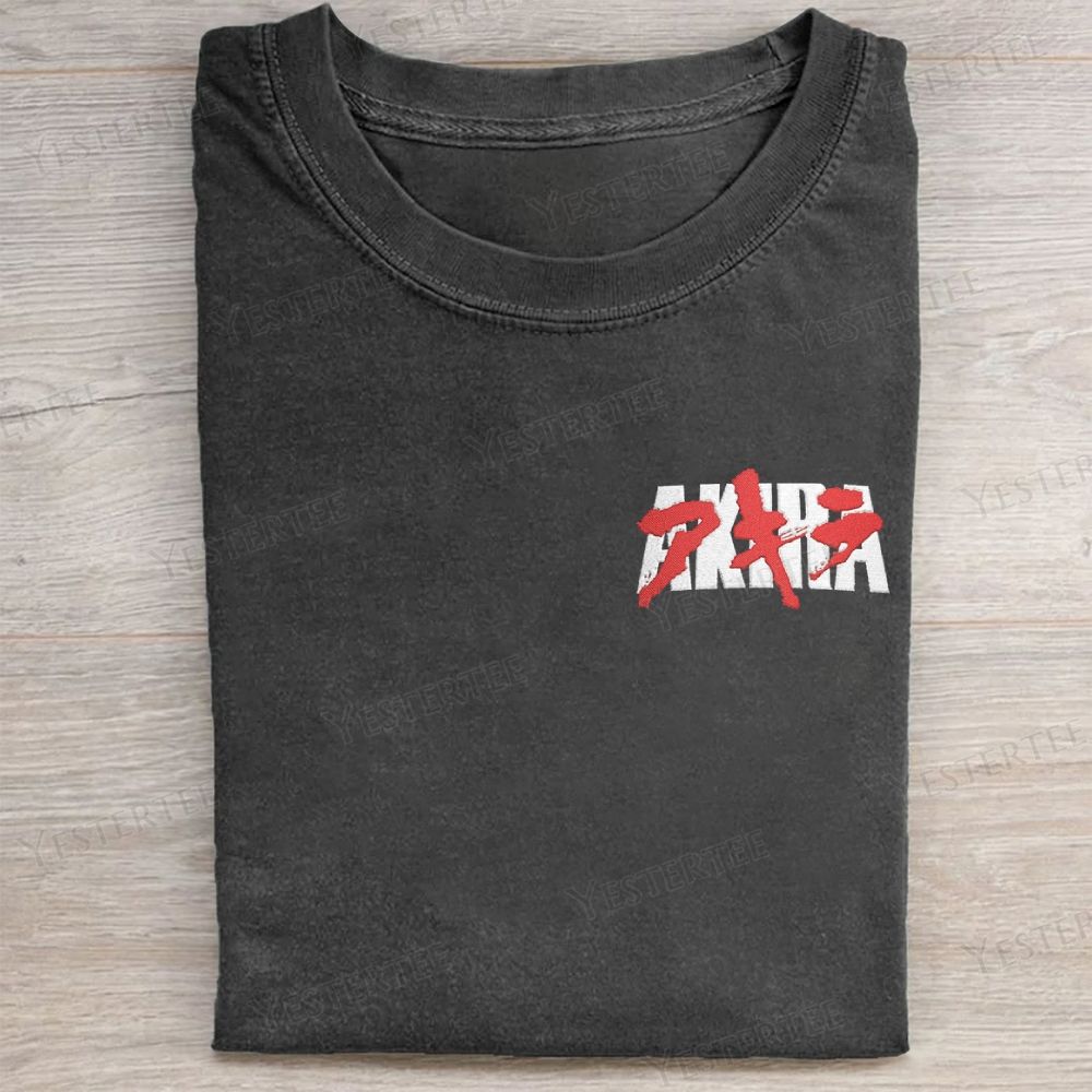 Neo-Tokyo Vibes Embroidered Washed T-shirt